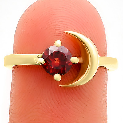 18K Gold Over Brass Natural Gemstone Round Shape Ring s.5-8 RM1748 TGR1004-image