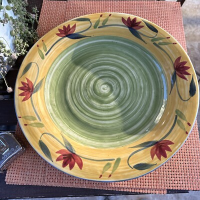 Pier 1 Elizabeth Handpainted Stoneware Dinner Plates  Ceramic-image