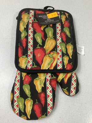 Signature Classic Potholder & Oven Mitt Set. 100% Cotton!-image