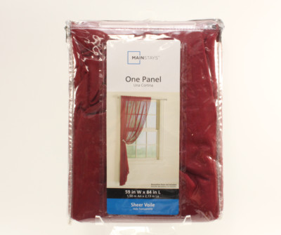 Red Burgundy Sheer Curtain Voile Drape Window 59