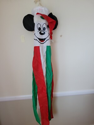Vintage Disney Mickey Mouse Christmas Holiday Wind Sock 50