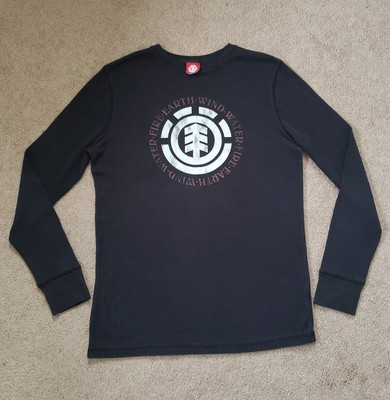 Vintage Y2K Element Skateboarding Mens Sz M Earth Wind Fire Water Black Thermal-image
