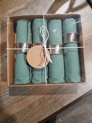 Willow Home Design Imports Linen Napkins, Jadeite - Set of 4 Rustic Vintage Look-image