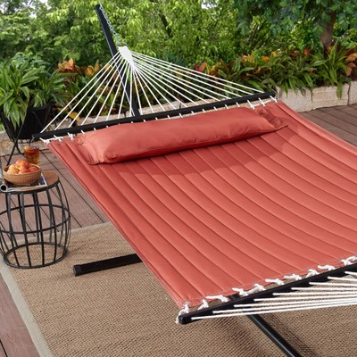 Outdoor Camping Quilted Double Tree Hammock Pillow 445 lb Capacity Heavy Duty 2-image