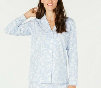 Charter Club Printed Fleece Jumping Deer Pajama Top Size Large-image