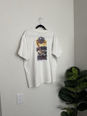 Vintage 1991 Planet Hollywood San Diego Wind Surfing Graphic Shirt Distressed-image