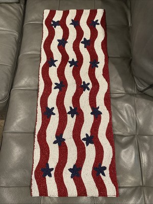Pier 1 Patriotic Bead Flag Table Runner 36