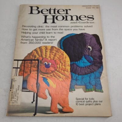 Better Homes and Gardens Magazine October 1972 Decorating Clinic Comical Quilts-image