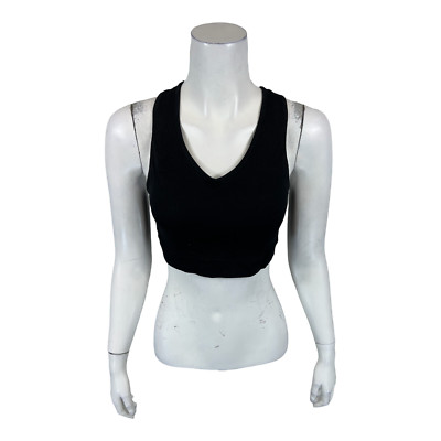 AnyBody Women's Rib Knit Seamless Cozy Lounge Bralette Solid Black 1X Plus Size-image