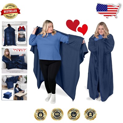 Versatile Arm-Sleeve Wearable Blanket for Adults - Ideal for Comfort and Travel-image