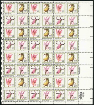 Orchids Stamp Complete of Forty Eight 20 Cent Postage Stamps Scott 2076-2079-image