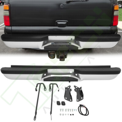 New Chrome Rear Complete Bumper For 1993-1999 Chevy Suburban Tahoe GMC Yukon-image