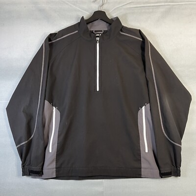 FootJoy FJ Sport Windshirt Mens XL Black Gray Golf Windbreaker Zip Pullover-image