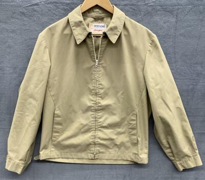 Vintage ZERO KING Swinger Jacket Men Size 40 Beige Wind Water Repellent Classic-image