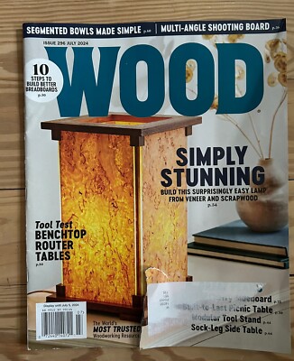 Better Homes Garden WOOD Magazine Working 296 July 2024 Simply Stunning Lamp-image