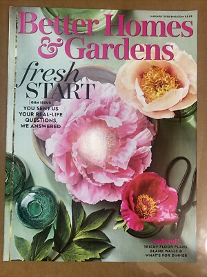 Better Homes Gardens Magazine Jan 2020 Fresh Start Tricky Floor Plans Blank Wall-image