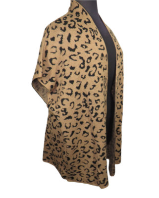 Justin & Taylor Leopard Print Kimono Style Cardigan Sweater One Size-image