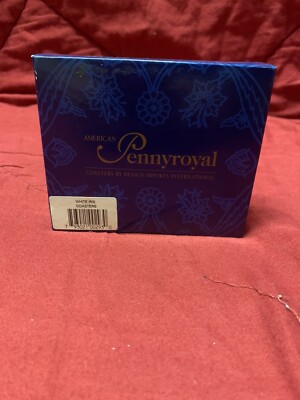 New American Pennyroyal WHITE IRIS Coasters By Design Imports International-image