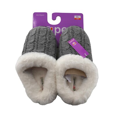 Pupeez Girls Slipper Cozy Comfort Warm Quilted Fleece Clog House Shoe XL 4-5 c-image