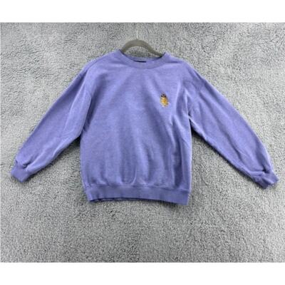 Forever 21 Women's Small Purple Sweatshirt with Cat Embroidery Cozy Comfort-image