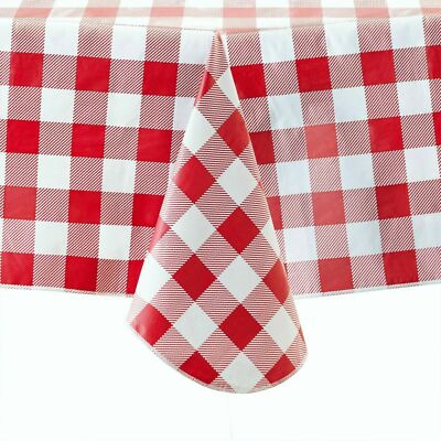 Mainstays Red Check Vinyl Tablecloth Various Sizes 70