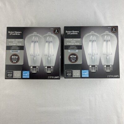 Better Homes & Gardens LED Vintage Style Light Bulb St19 40 Watts Soft White Lot-image