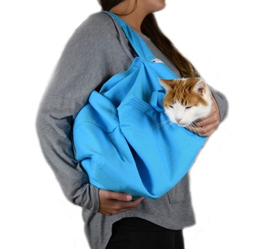 Cozy Comfort Carrier - X-Small Light Blue Cat Carrier and Cat Restraint Bag f...-image