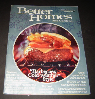 BETTER HOMES AND GARDENS Magazine, JANUARY 1975, BARBECUES: COLD-WEATHER STYLE-image