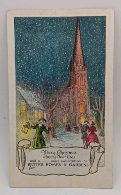 Vintage Postcard Better Homes & Gardens Merry Christmas Subs. Card Embossed-image