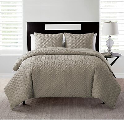  VCNY Home Nina Collection Comforter Soft & Cozy Bedding Set Ful/Queen, Taupe-image