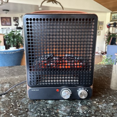 Better Homes Gardens 1500W Dark Walnut Freestandng Fan Forced Portable Fireplace-image