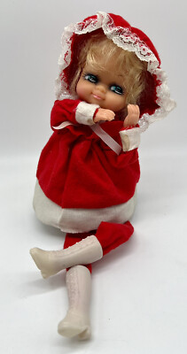 VINTAGE JAPAN WIND UP CHRISTMAS GIRL MUSICAL JINGLE BELLS HEADS ROTATES WORKS-image