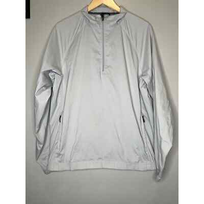 Adidas mens MEDIUM Climaproof Wind Gray Tracksuit Jacket 1/4 Zip Golf Vtg 2008-image