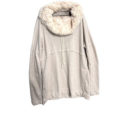 Maurices Womens Cozy Fluffy Sweater Cowl Neck Oversized Large Comfort Cream -image