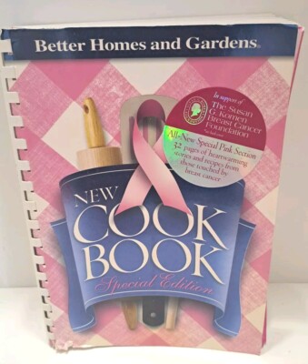 BETTER HOMES & GARDENS Cook Book LIMITED ED PINK PLAID Breast Cancer Special -image