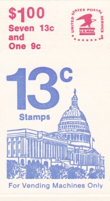 U.S. BOOKLET OF 8 SCOTT #BK131 1977 13ct FLAG OVER CAPITOL MINT OPEN-image