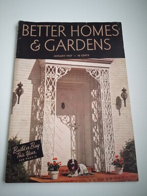 Better Homes & Gardens Magazine 1937 Furnishings Decor Floor Coverings Built Ins-image
