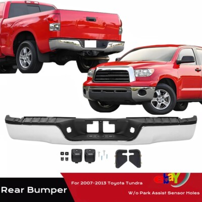 For 2007-2013 Toyota Tundra  Chrome Complete Rear Bumper Assembly Steel Face Bar-image