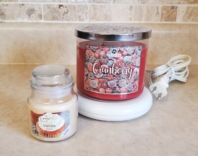 Aldi Frosted Candle Cranberry 3-Wick Triple Wick 14.5oz Soy Huntington Home-image