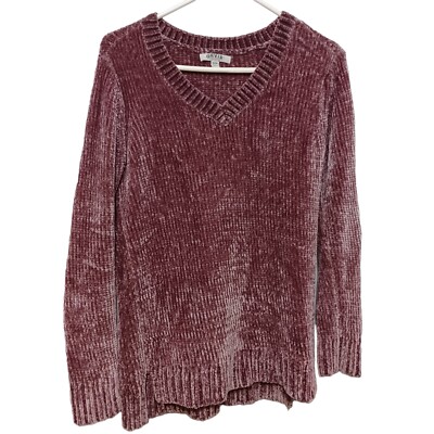 Orvis Pink Chenille V-neck Sweater Small Womens Cozy Comfort-image