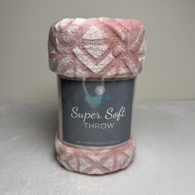 Comfort Bay Fleece Throw 50”x 60” Design, Warm And Cozy. Pink-image
