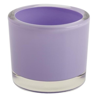 Heavy Duty Glass Candle Holder in Lavender - Design Imports 3.5 In x 3 In NEW-image