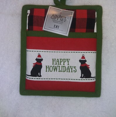 New! Dog Lovers Design Imports Gift Set includes a Potholder and Towel!!-image