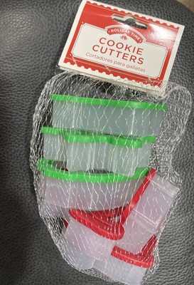 6 Piece Cookie Cutter Red Green Set Soft Grip Shapes Mitten Stocking Shirt …-image
