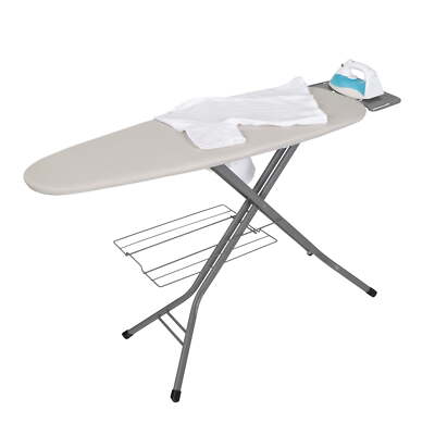 Better Homes & Gardens Gray Wide Top Freestanding Ironing Board Portable,Storage-image