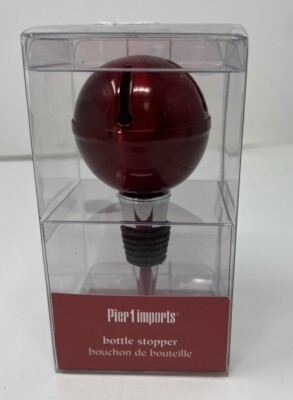 'Wine Bottle Stopper' Large Red Jingle Bell Design Christmas Holiday-image
