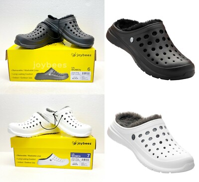 Joybees Cozy Clog Women's Faux Fur Lined Comfort Slip On - New With Box-image