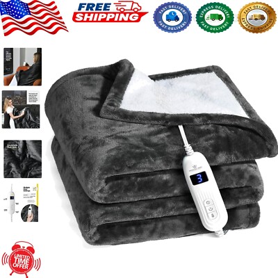 Lightweight Electric Heated Blanket with Auto Shut-Off - Cozy Comfort Living-image