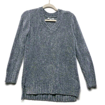 ORVIS Womens Chenille V-Neck Sweater Gray Sz-Sm Long Sleeve Soft Cozy-image