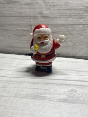 Vintage Christmas Wind up Santa Claus Walking Toy Hard Plastic 5.5
